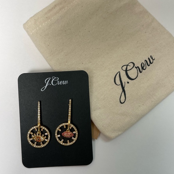 J.Crew Pavé eye and lip sparkle drop earrings - Picture 3 of 6